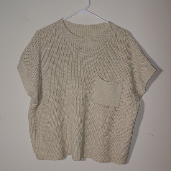 ugerlov Sweaters - UGERLOV Merion Wool Blend Rib Knit Kimono Pullover Sweater Vest Oatmeal XXL